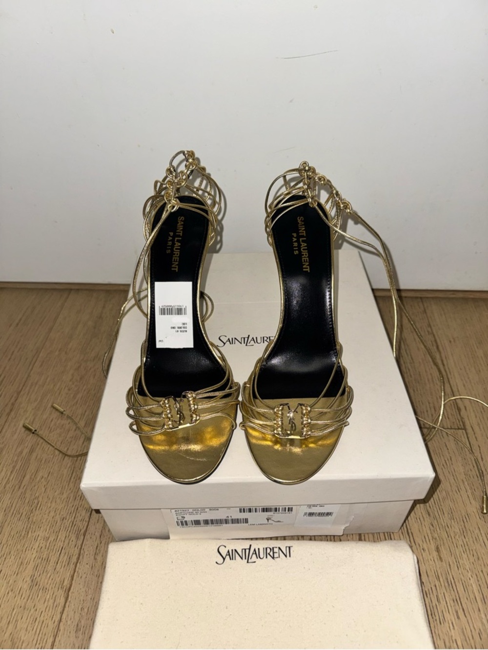 Saint Laurent Babylone Sandals in Metallic Leather 41 - Picture 4 of 8